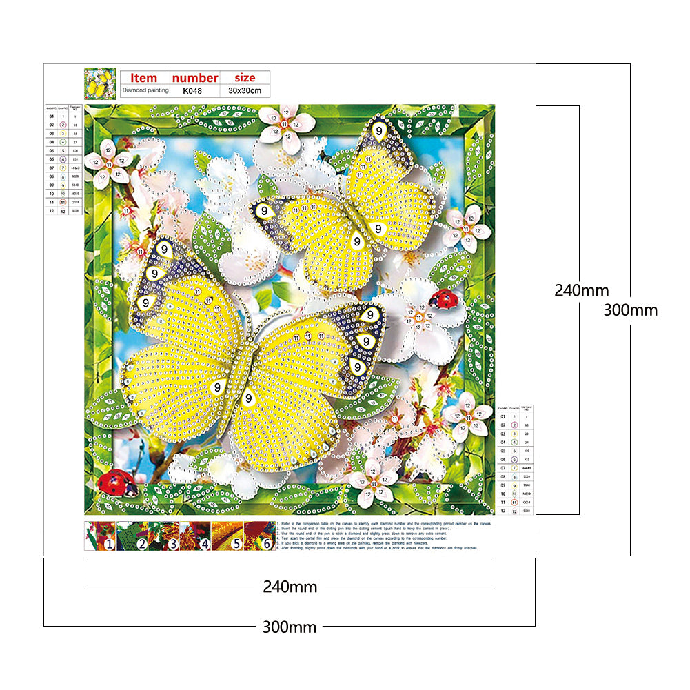 Butterfly - Special Shaped Drill Diamond Paiting 30*30CM