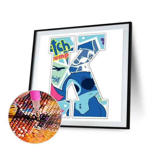 Disney Stitch Alphabet - Full Round Drill Diamond Painting 30*30CM