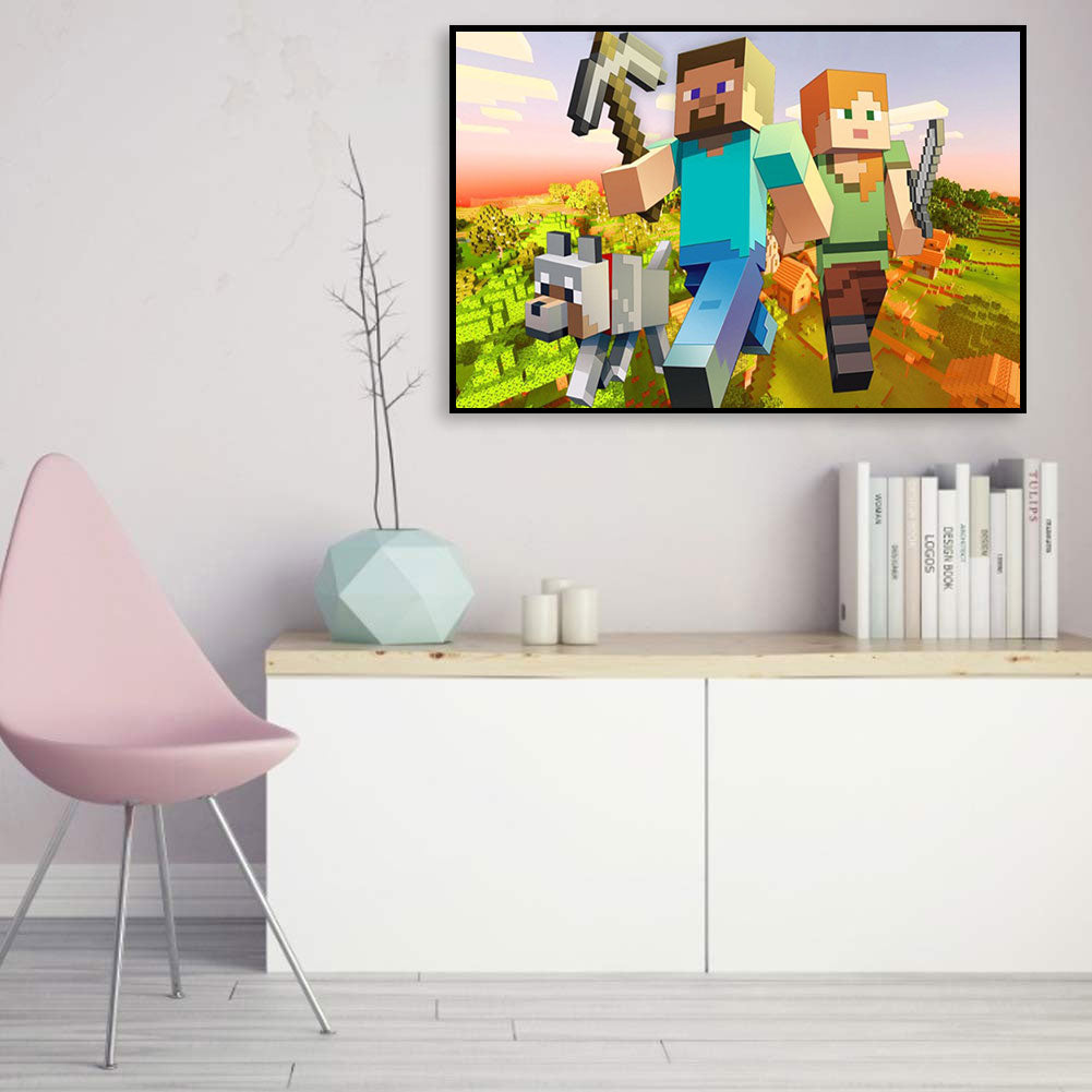 Computer Games - Minecraft - Full Round Drill Diamond Painting 55*30CM