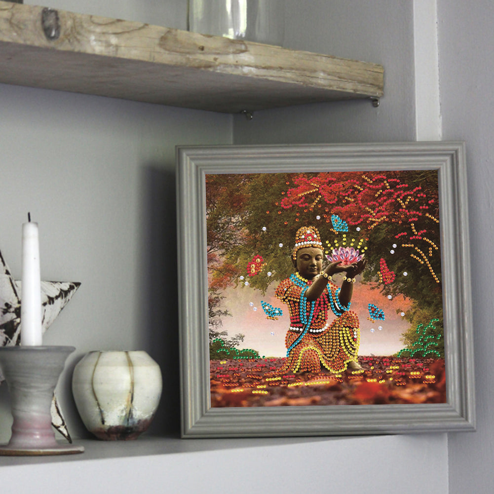 Buddha Statue - Special Shaped Drill Diamond Paiting 30*30CM