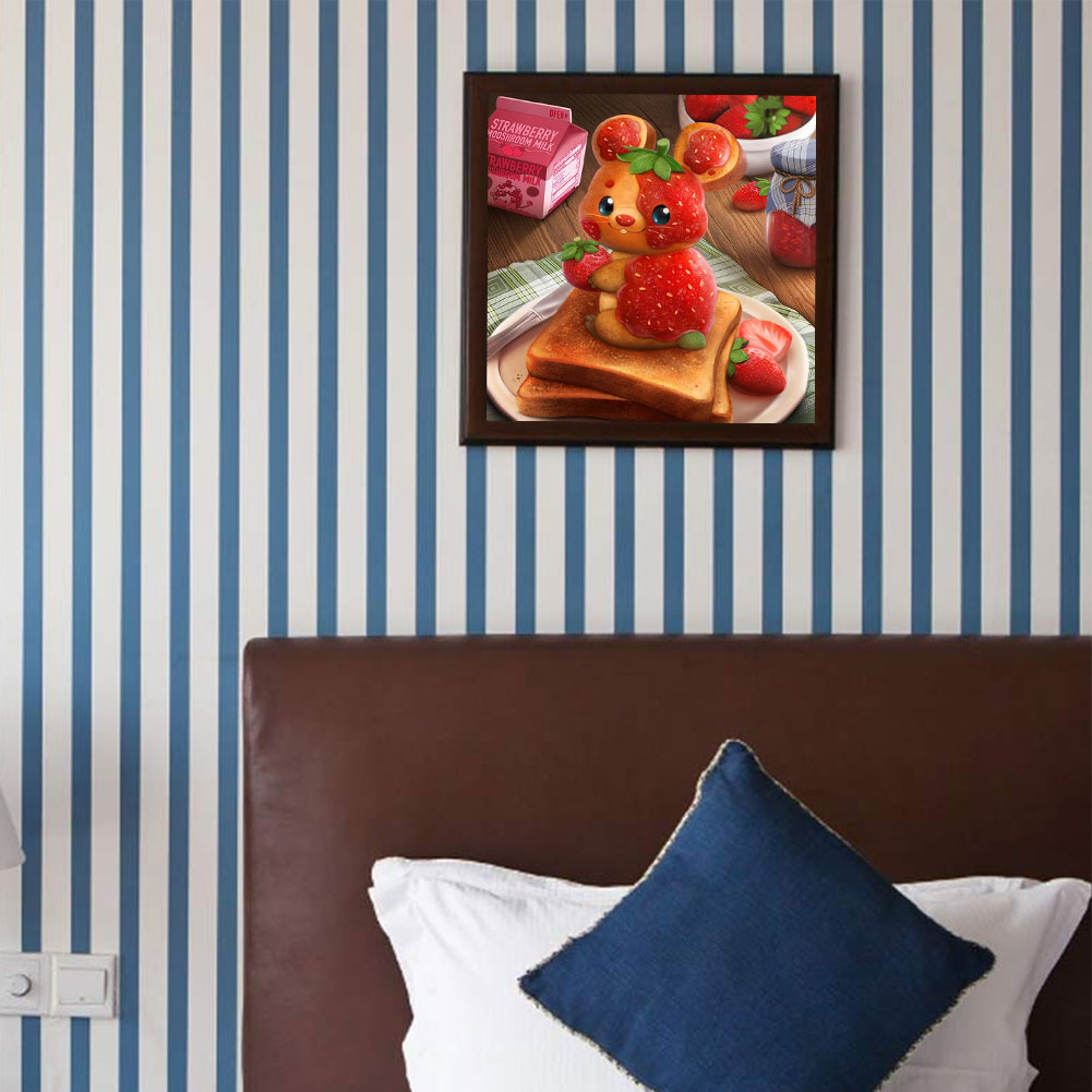 Strawberry Mouse - Full Round Drill Diamond Painting 40*40CM