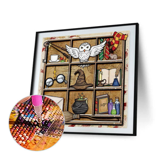 Harry Potter Witch Broom Hat - Full Round Drill Diamond Painting 40*40CM