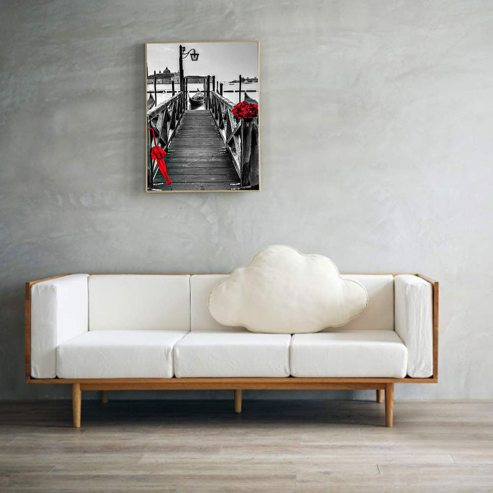 Seaside Plank Road - Full Round Drill Diamond Painting 30*40CM