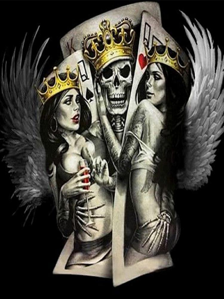 Skull And Beauties - Full Round Drill Diamond Painting 50*60CM