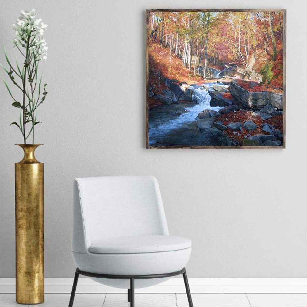 Mountain Stream - Full Round Drill Diamond Painting 40*40CM