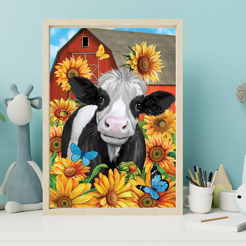 Sunflower Cow - Full Square Drill Diamond Painting 30*40CM