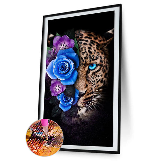 Flower Leopard - Full Round Drill Diamond Painting 40*70CM