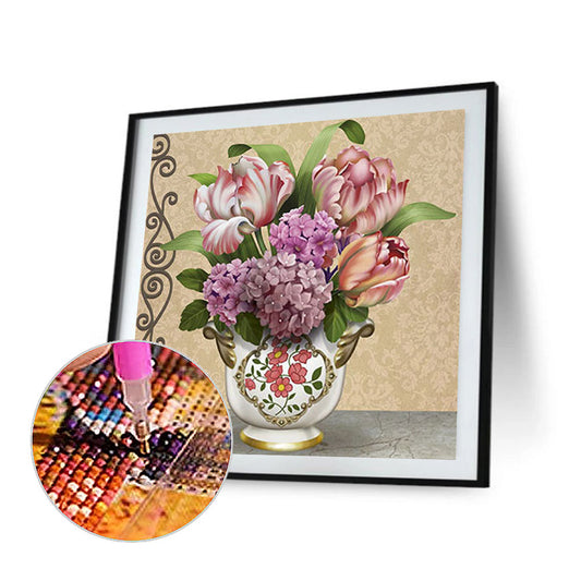 Tulip Hydrangea Bouquet - Full Round Drill Diamond Painting 30*30CM
