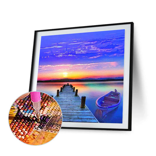Sunset Pier - Full Round Drill Diamond Painting 40*40CM