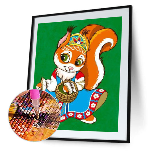 Christmas Fox - Full Round Drill Diamond Painting 30*40CM