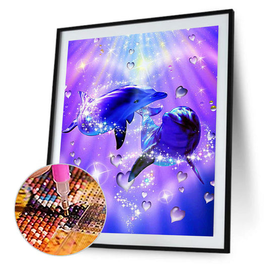 Dolphin - Full Round Drill Diamond Painting 40*50CM