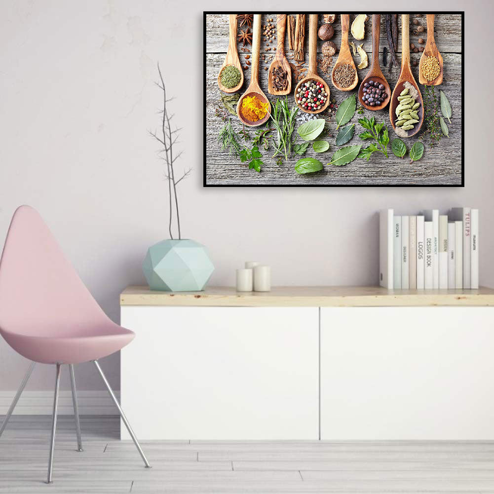Kitchen Herbs And Spices - Full Round Drill Diamond Painting 60*40CM