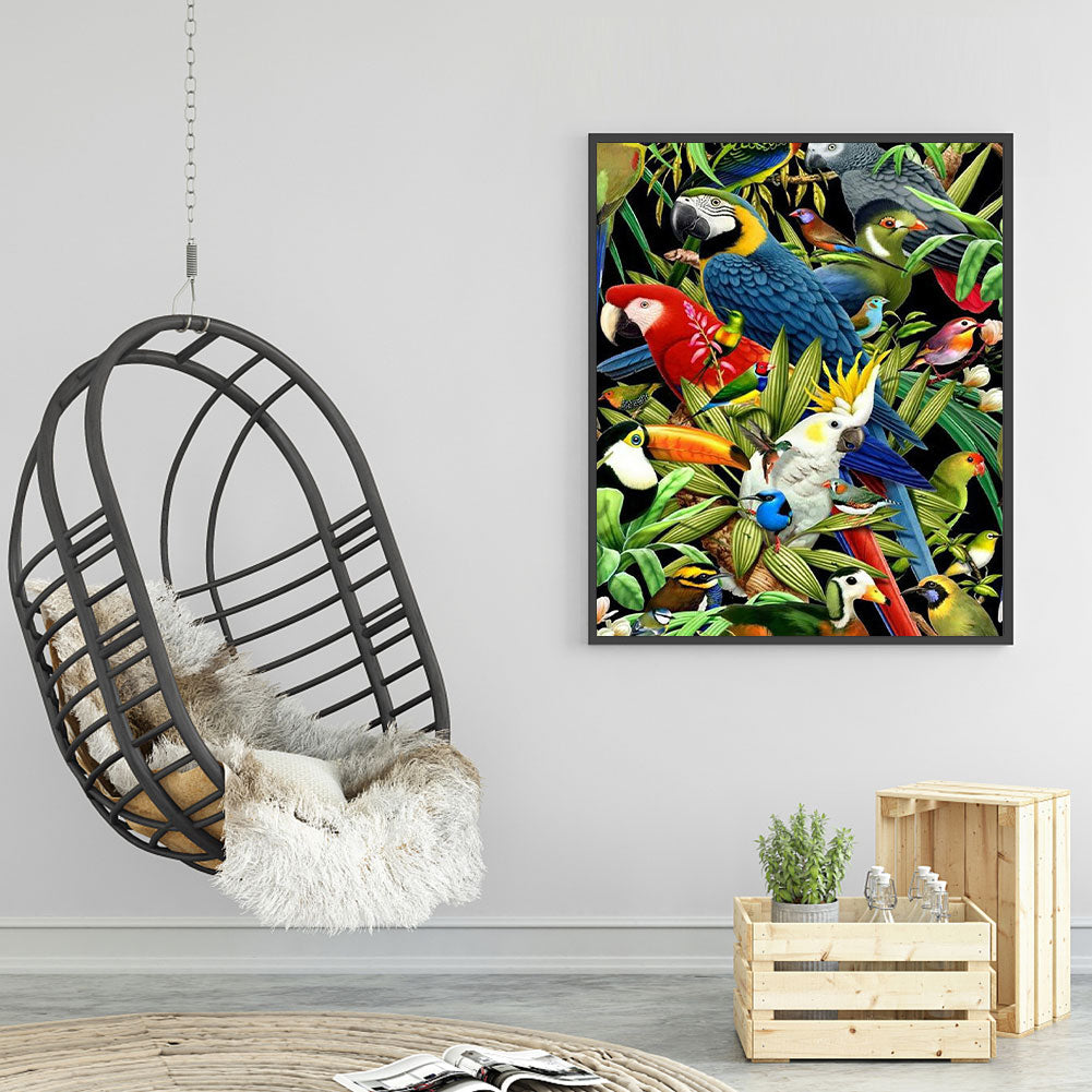 Parrot Jungle - Full Round Drill Diamond Painting 40*50CM