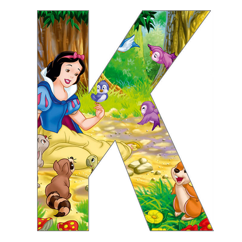 Letter Snow White K - Full Round Drill Diamond Painting 30*30CM
