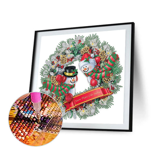 Wreath 30*30CM(Canvas) Special Shaped Drill Diamond Painting