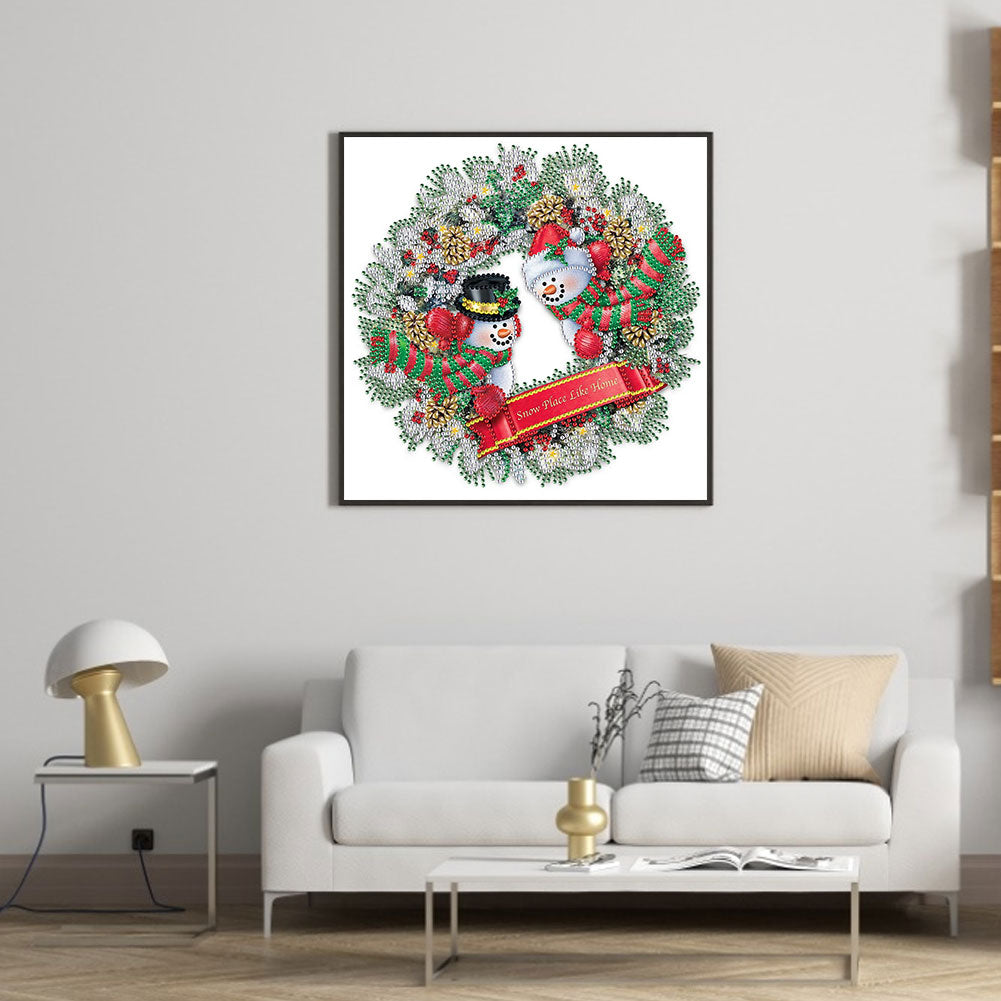 Wreath 30*30CM(Canvas) Special Shaped Drill Diamond Painting