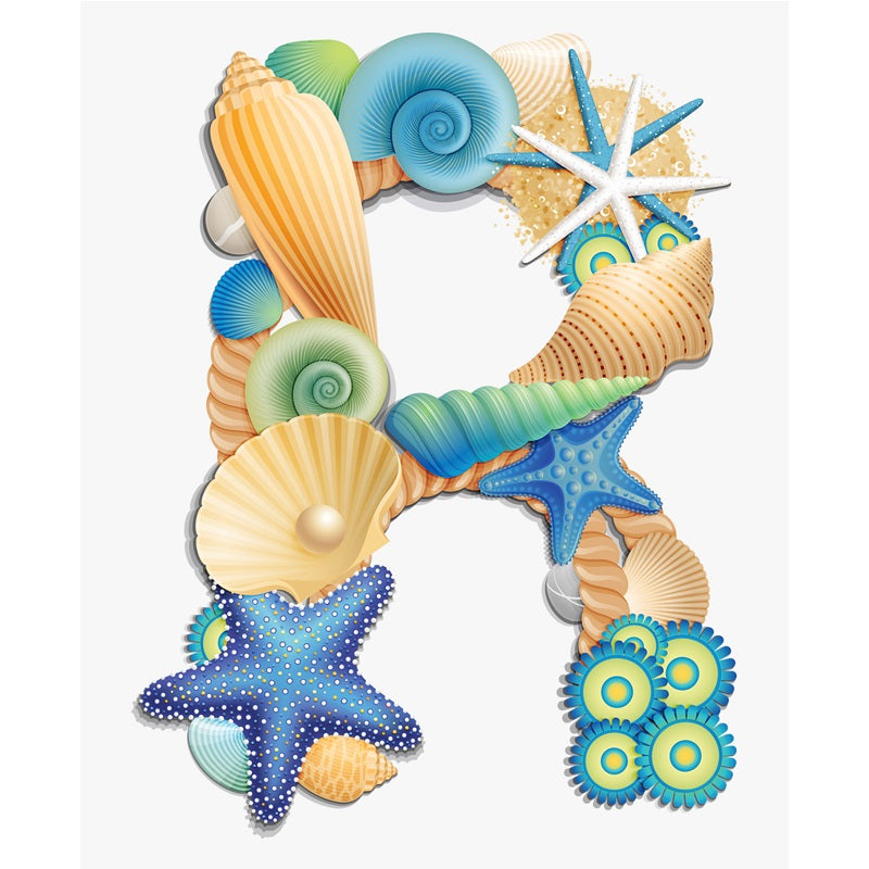 Starfish Letter R - Full Round Drill Diamond Painting 30*30CM