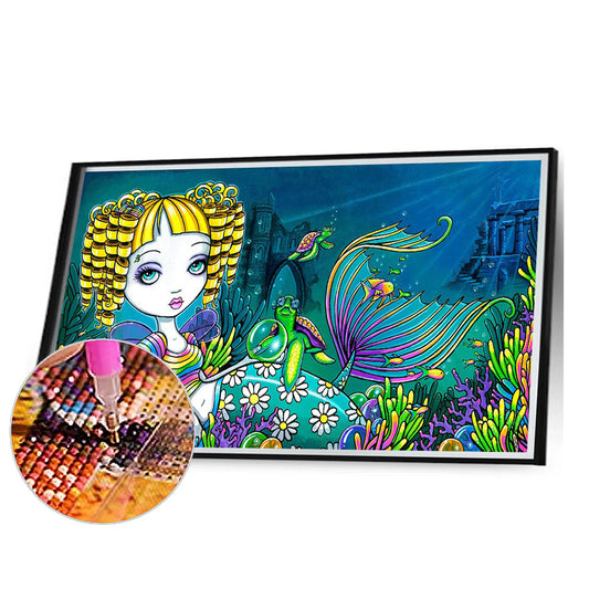 Blonde Mermaid - Full Round Drill Diamond Painting 50*30CM