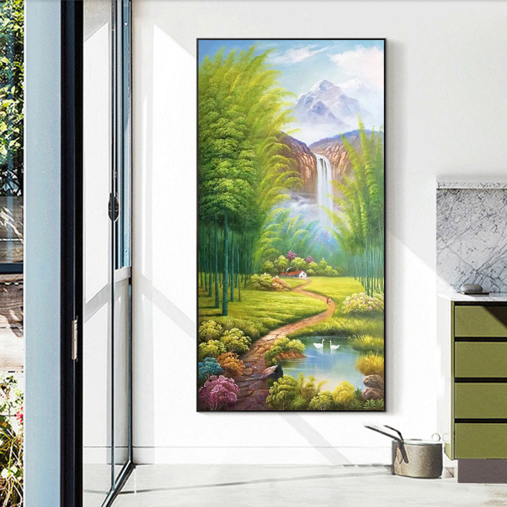 High Mountain Stream 40*80CM(Canvas) Full Square Drill Diamond Painting