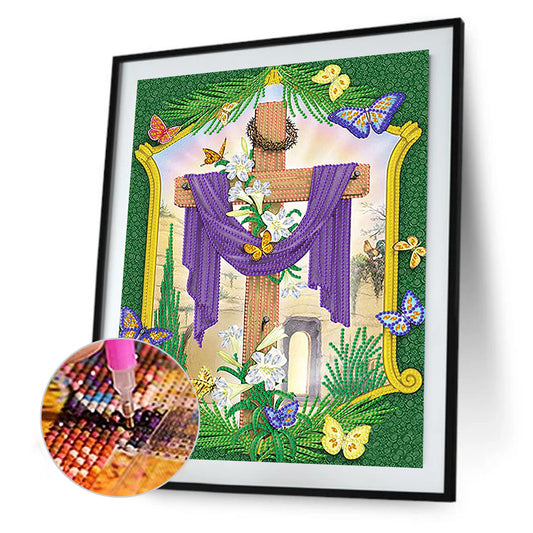 Cross - Special Shaped Drill Diamond Painting 30*40CM