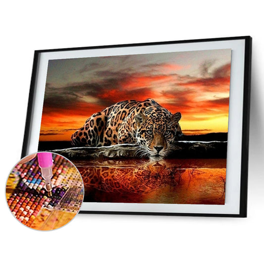 Ferocious Leopard - Full Round Drill Diamond Painting 50*40CM