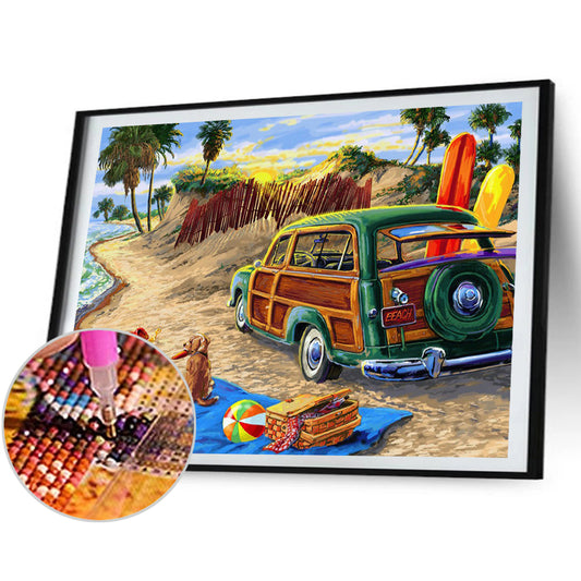 Beachside Camper - Full Square Drill Diamond Painting 60*50CM