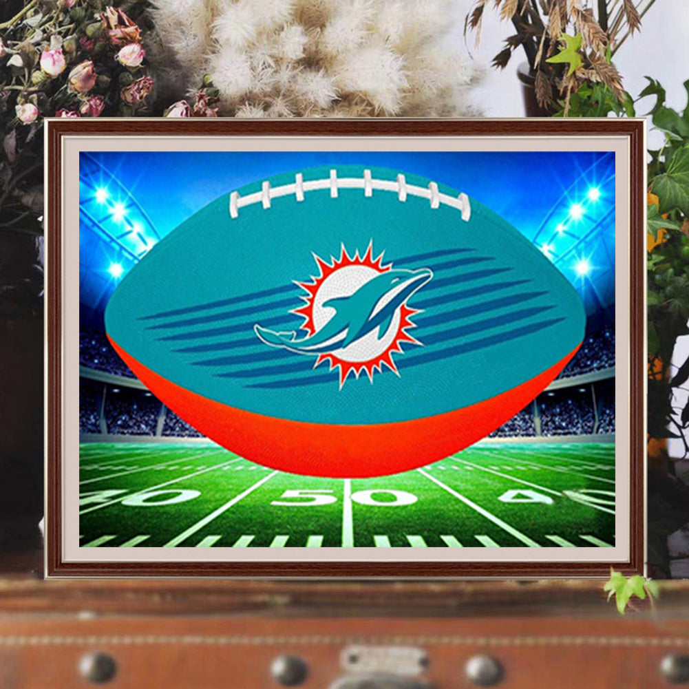 Miami Dolphins Football Team - Full Round Drill Diamond Painting 40*30CM