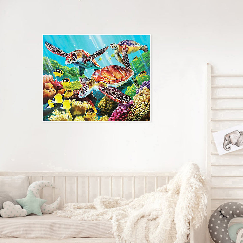 Sea ??Turtle - Full Round Drill Diamond Painting 50*40CM