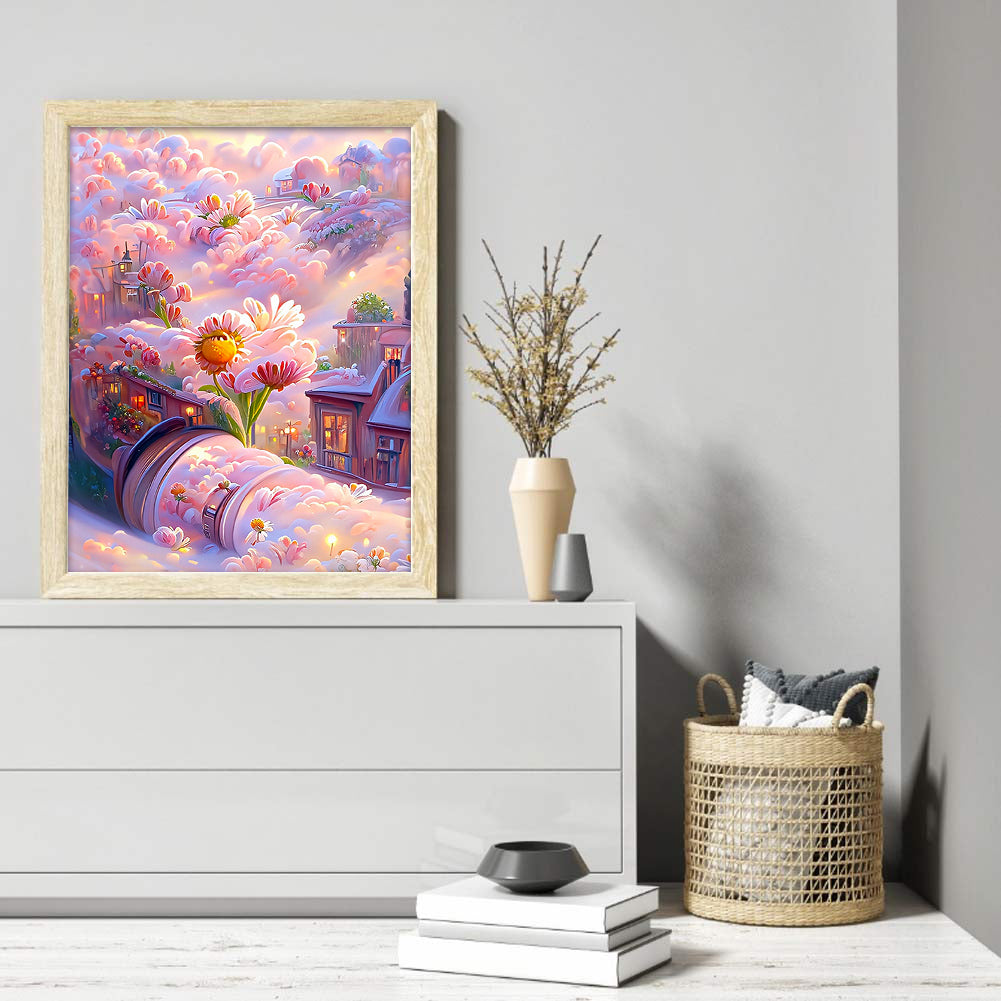 Dream Flower Manor - Full Round Drill Diamond Painting 30*40CM