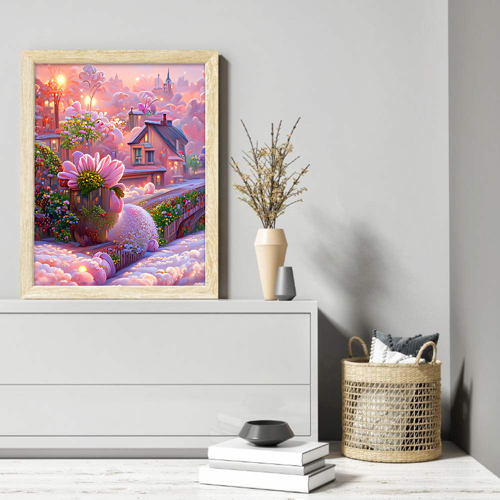 Dream Flower Manor - Full Round Drill Diamond Painting 30*40CM