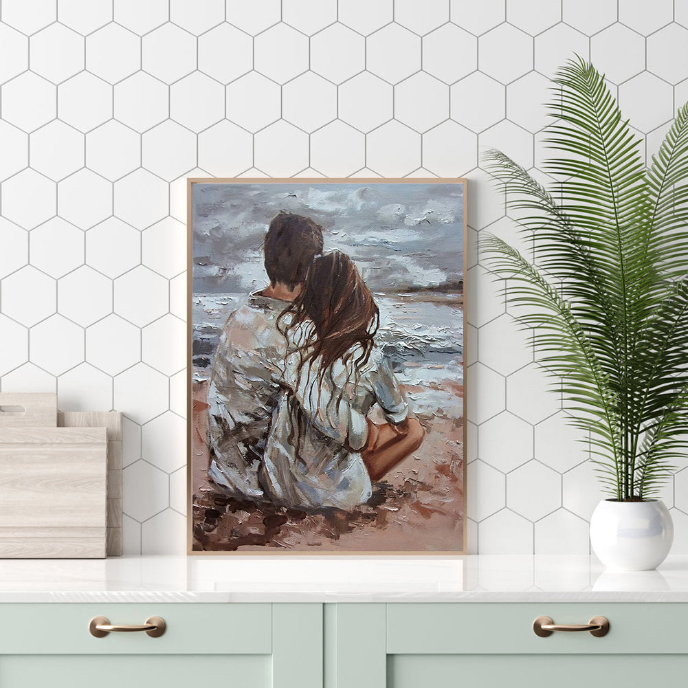 Beach Couple - Full Round Drill Diamond Painting 40*50CM