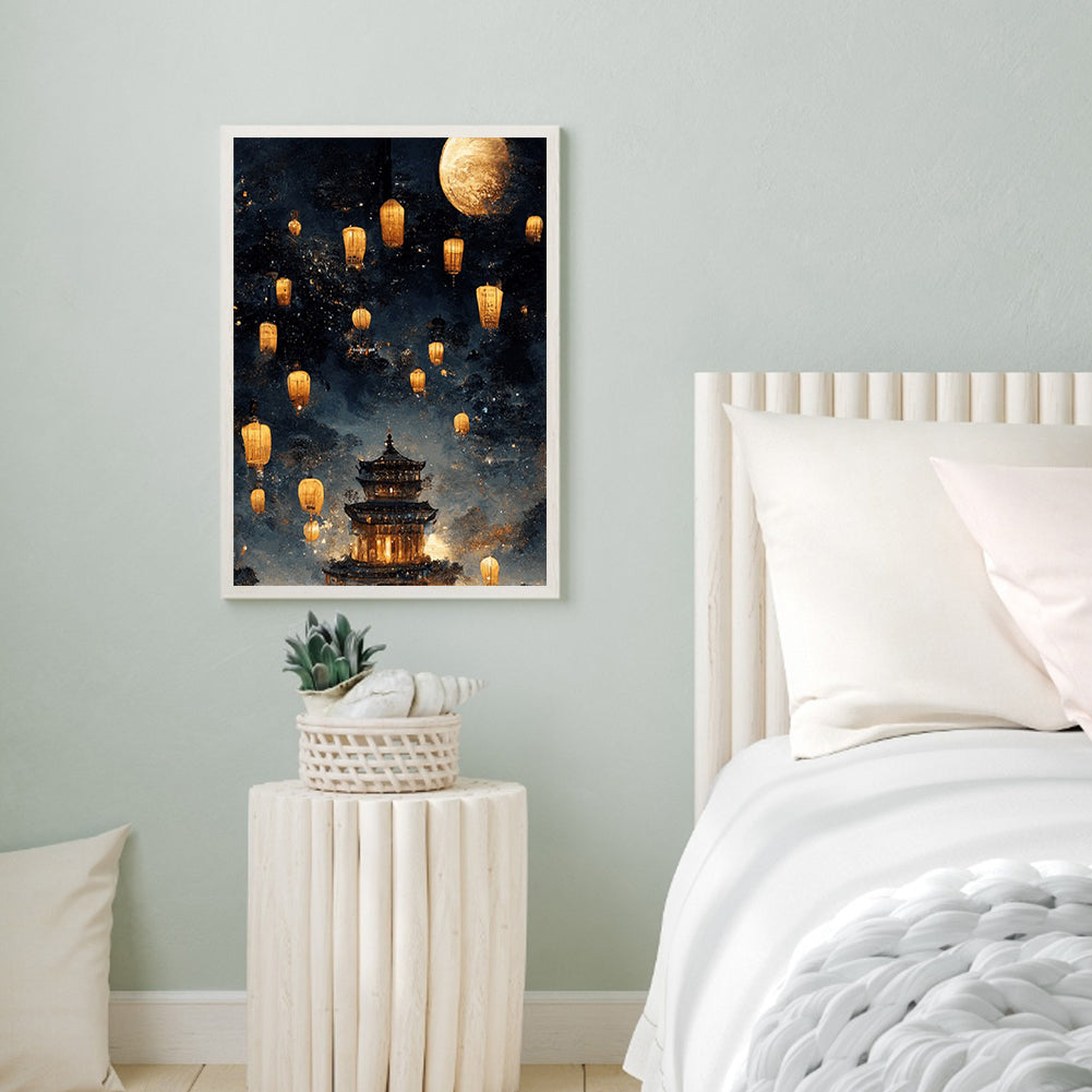 Castle In The Sky - Full Round Drill Diamond Painting 30*40CM