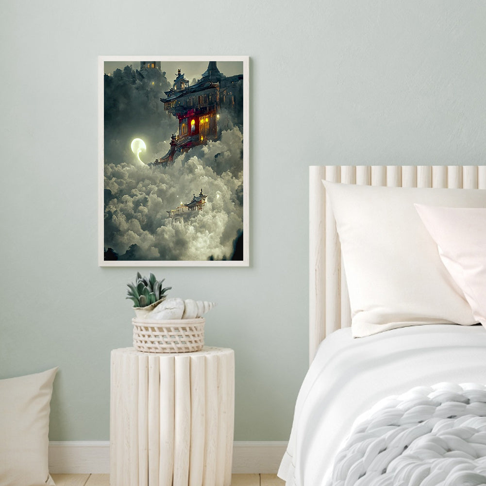 Castle In The Sky - Full Round Drill Diamond Painting 30*40CM