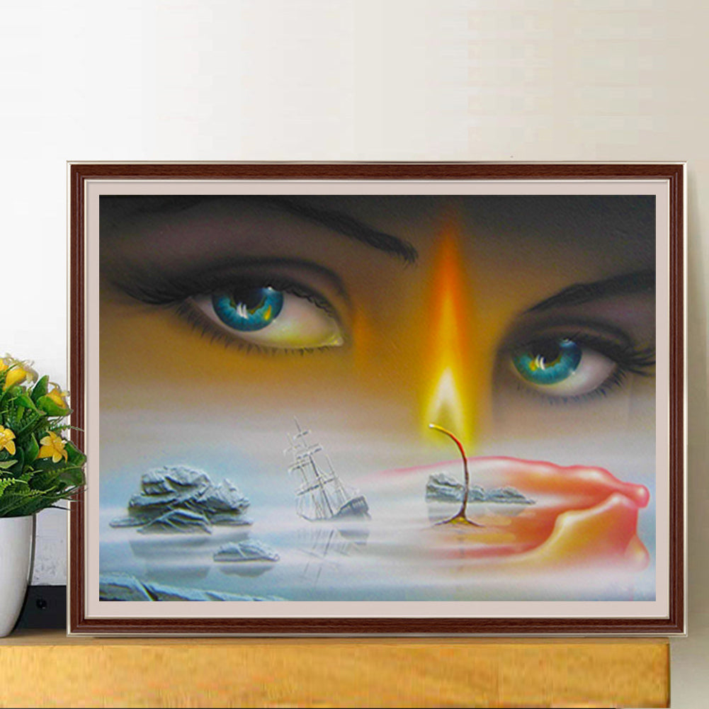 Charming Eyes - Full Round Drill Diamond Painting 50*40CM