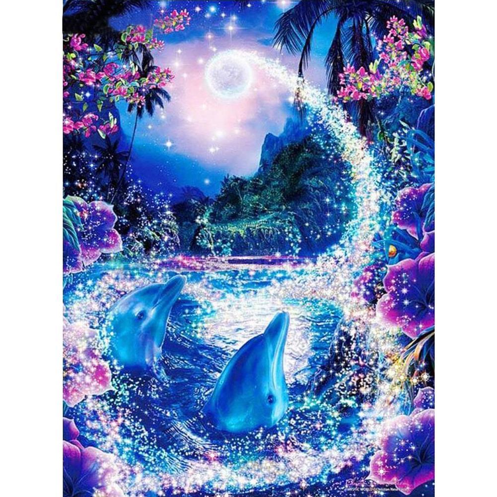 Dolphin - Full Round Drill Diamond Painting 40*50CM