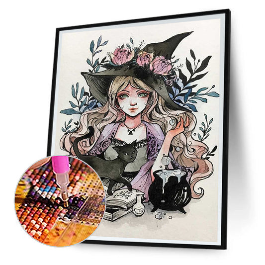 Margarita Morales Witch - Full Round Drill Diamond Painting 30*40CM