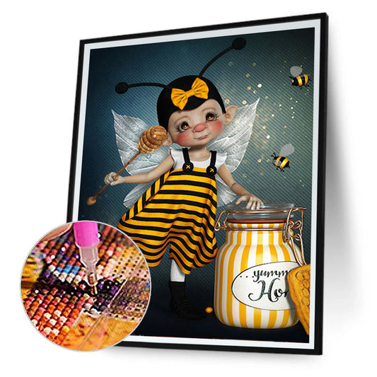 Bee Girl - Full Square Drill Diamond Painting 50*60CM