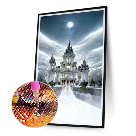 Fantasy White Palace - Full Round Drill Diamond Painting 40*70CM
