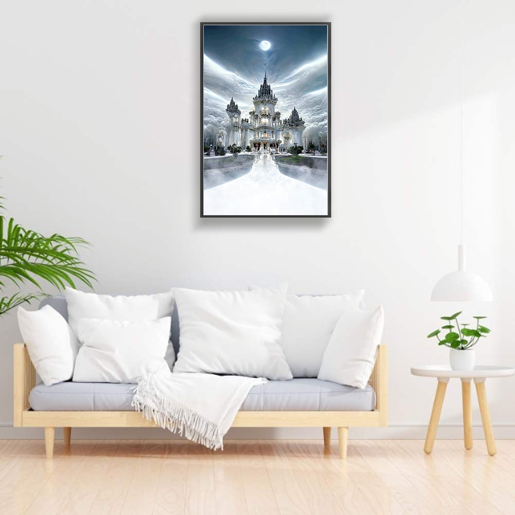 Fantasy White Palace - Full Round Drill Diamond Painting 40*70CM
