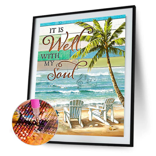 Seaside Beach Lounger - Full Round Drill Diamond Painting 30*40CM