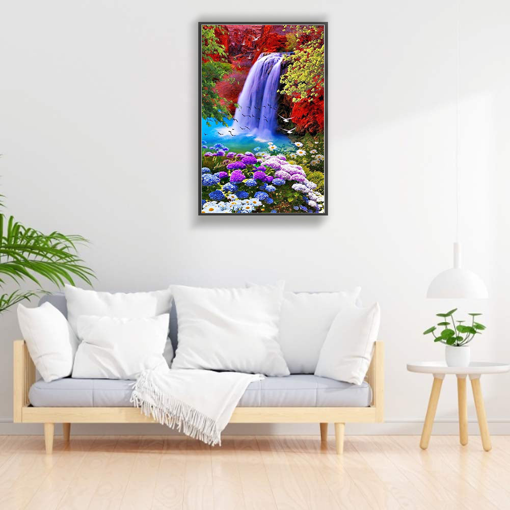 Alpine Waterfall - Full Round Drill Diamond Painting 40*60CM