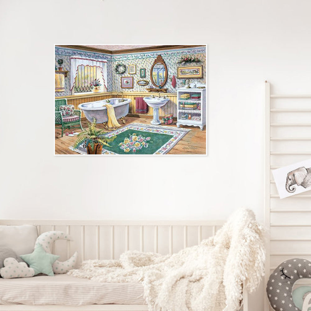 Bathroom - Full Round Drill Diamond Painting 40*30CM