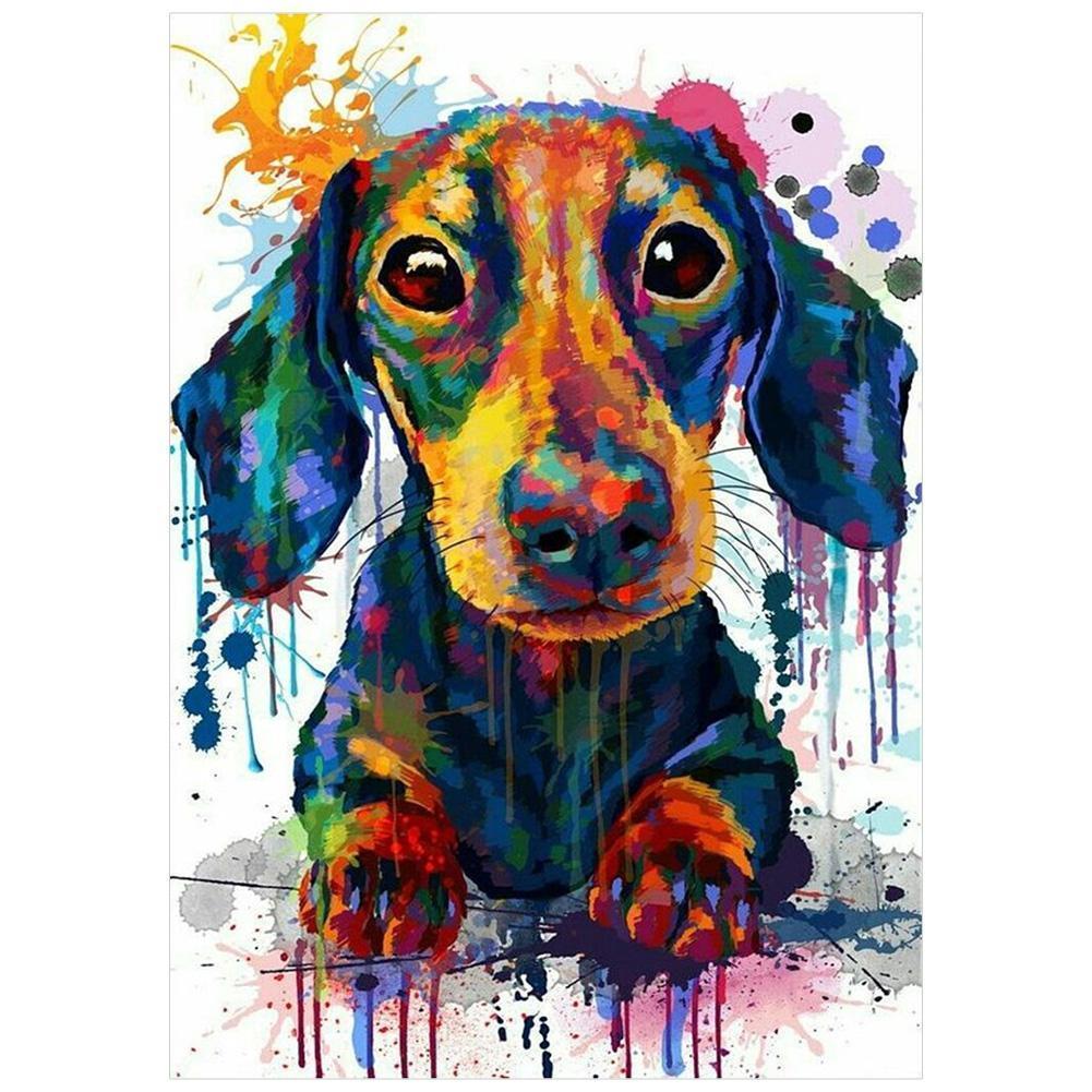 Color Ink Puppy - Full Round Drill Diamond Painting 40*50CM