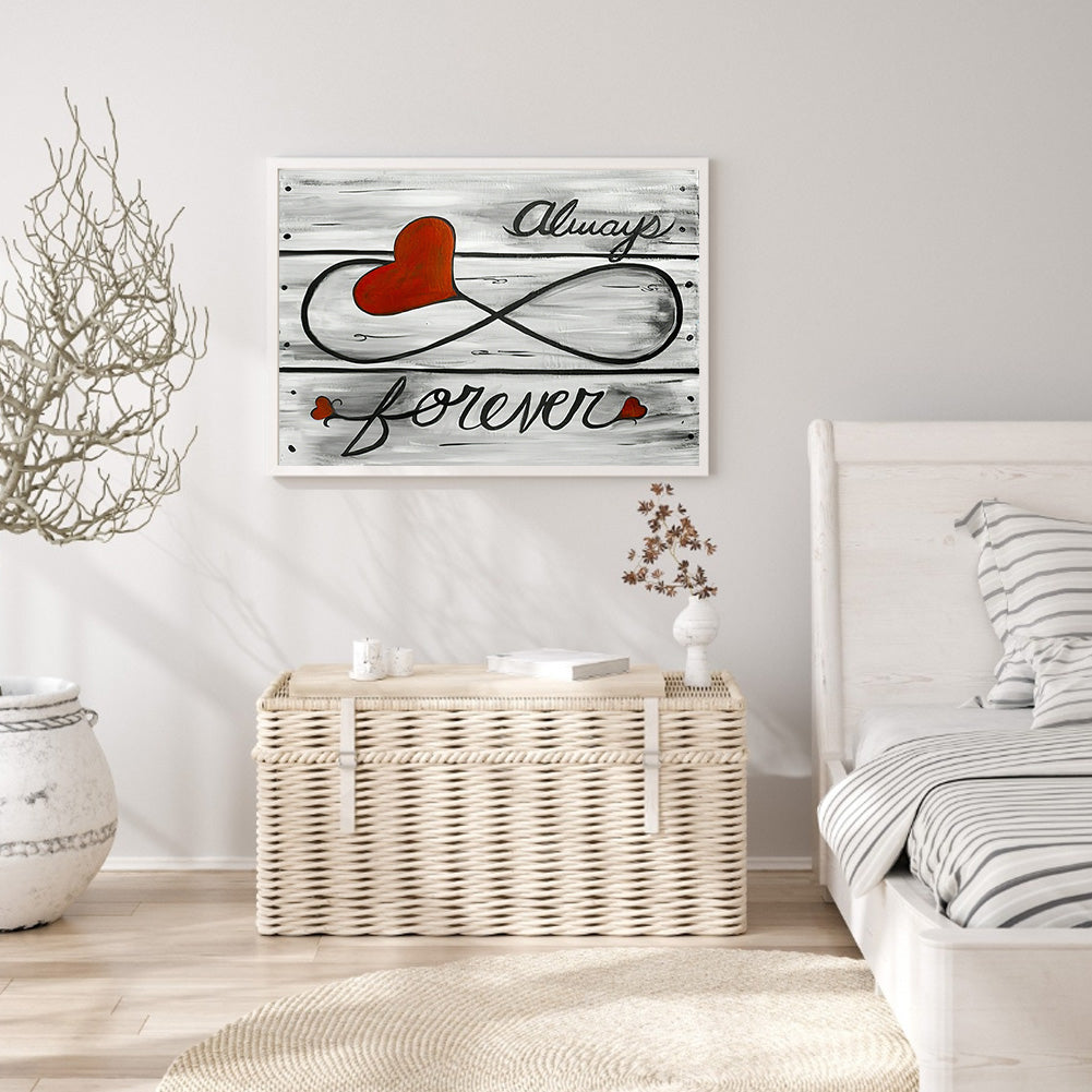 Love Woodblock Painting 50*40CM(Canvas) Full Round Drill Diamond Painting