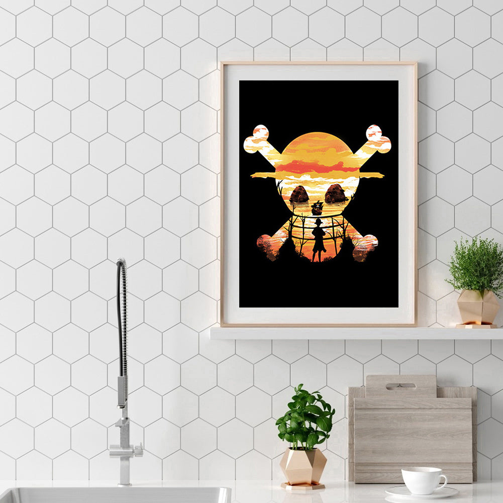 One Piece Silhouette - Full Round Drill Diamond Painting 40*50CM