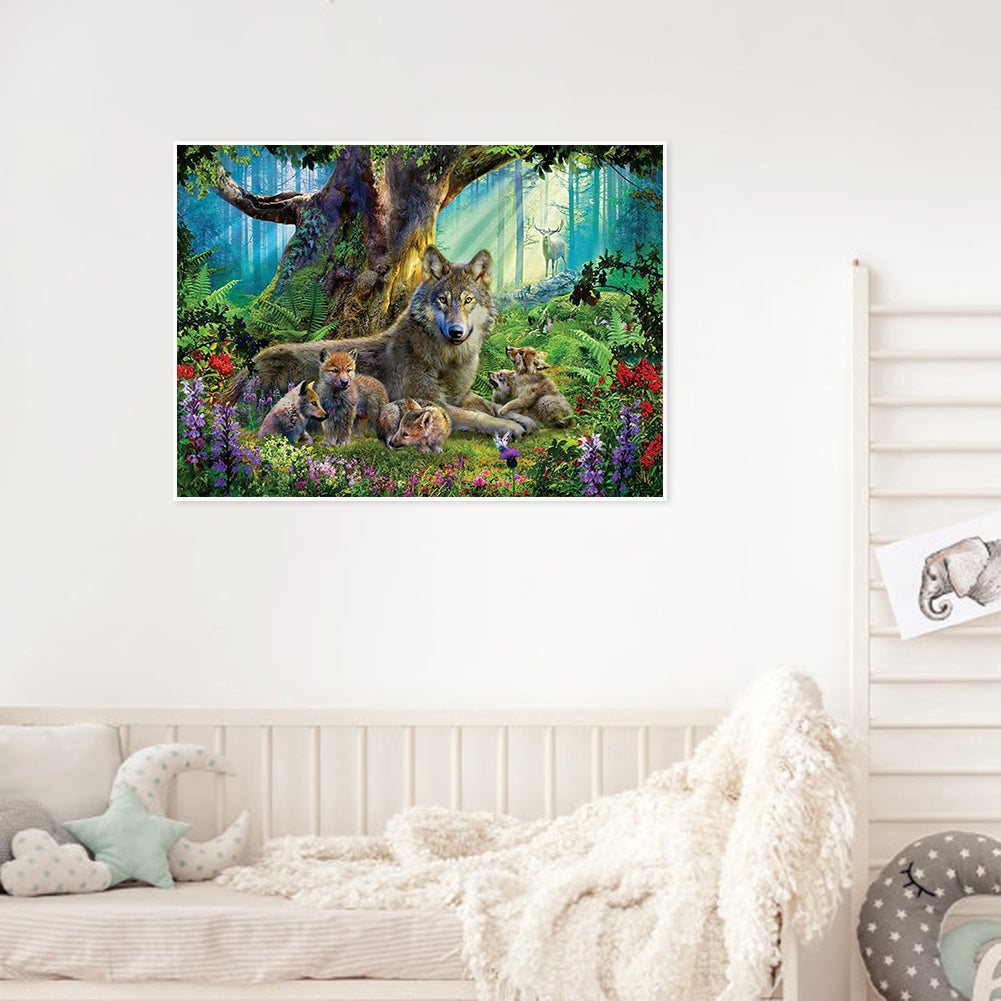 Wolf 40*30CM(Canvas) Full Round Drill Diamond Painting
