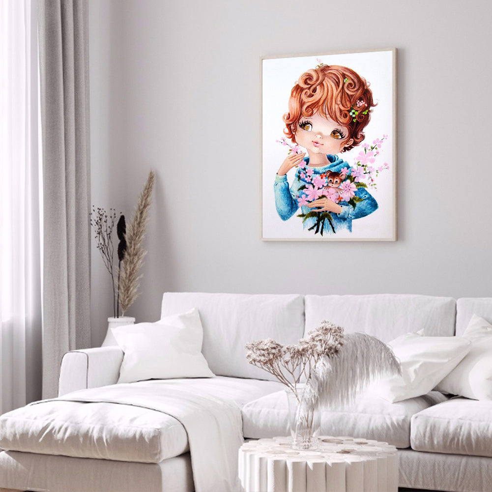 Cartoon Little Girl - Full Round Drill Diamond Painting 30*40CM