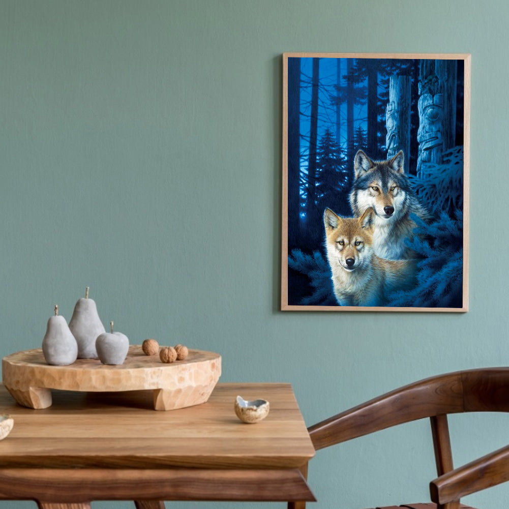 Wolf 30*40CM(Canvas) Full Round Drill Diamond Painting