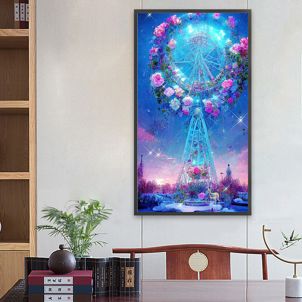 Flower Ferris Wheel - Full Round Drill Diamond Painting 40*70CM