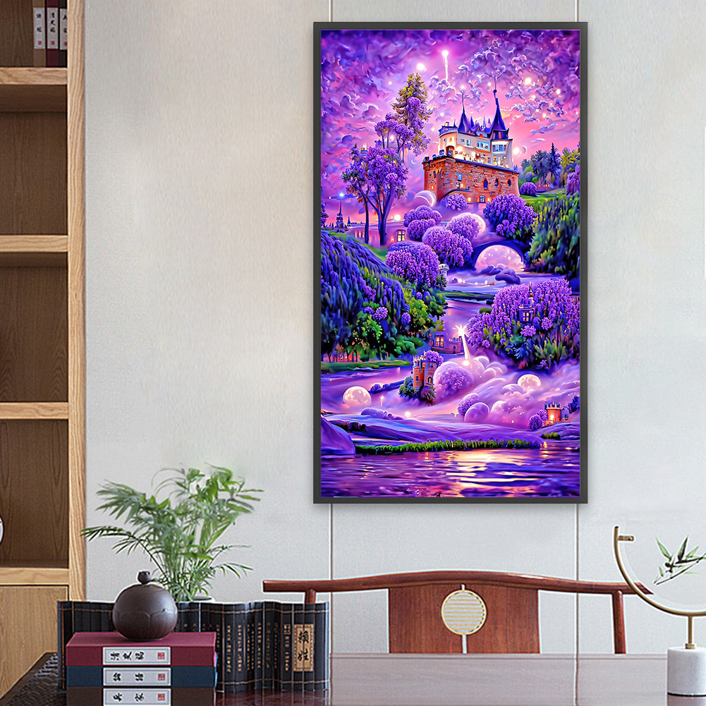 Purple Lavender Manor 40*70CM(Canvas) Full Square Drill Diamond Painting